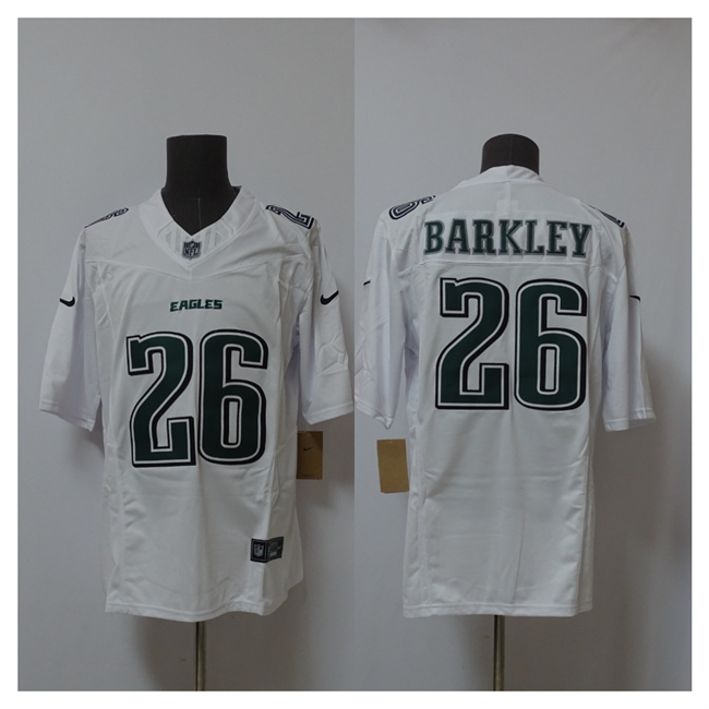 Men's White Philadelphia Eagles #26 Saquon Barkley 2024 F.U.S.E. Vapor Untouchable Limited Throwback Stitched Football Jersey